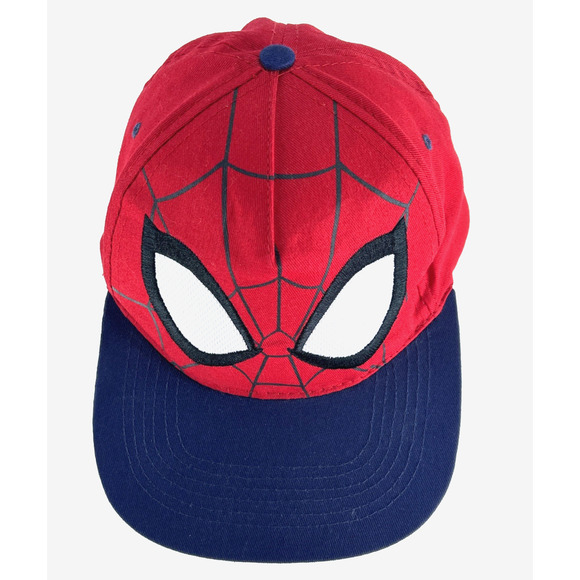 Marvel Spiderman Face Baseball Hat Red/Blue Adjustable Cloth Band Unisex - Picture 2 of 12